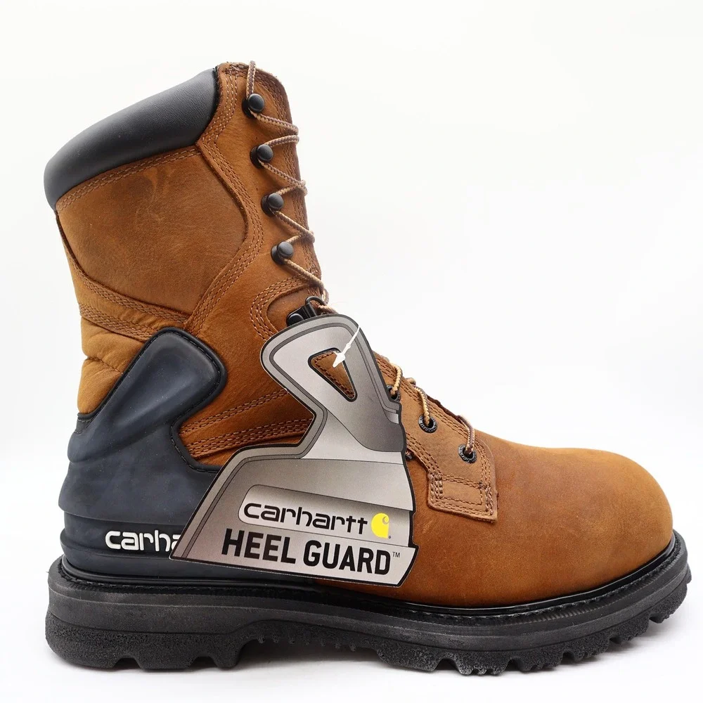 Carhartt CMW8100 8-Inch Waterproof Work Boot Mens 11 Brown Leather EH New